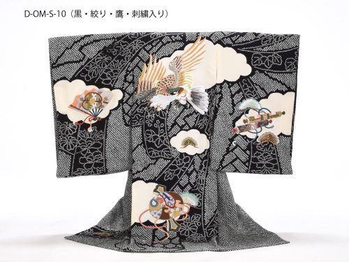 D-OM-S-10（黒・絞り・鷹・刺繍入り）
